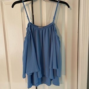 Womens Giani Bini blue off shoulder top size large